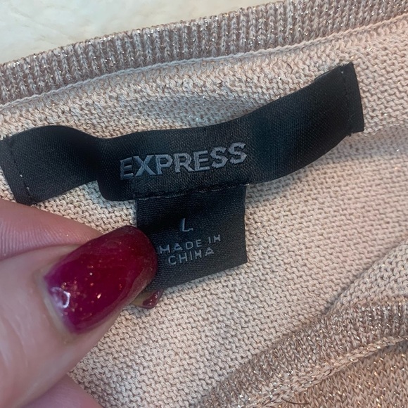 NEW Express Top Large Pale Pink Silk Metallic Wrap Strap Sleeveless Tank - Picture 12 of 16